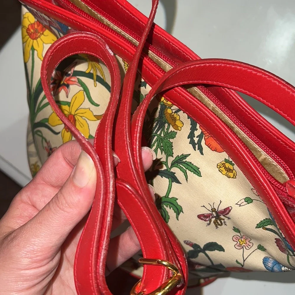❤️Authentic GUCCI flora bloom shoulder bag Crossbody  Vintage FLORAL pattern 🍀 - Picture 4 of 9